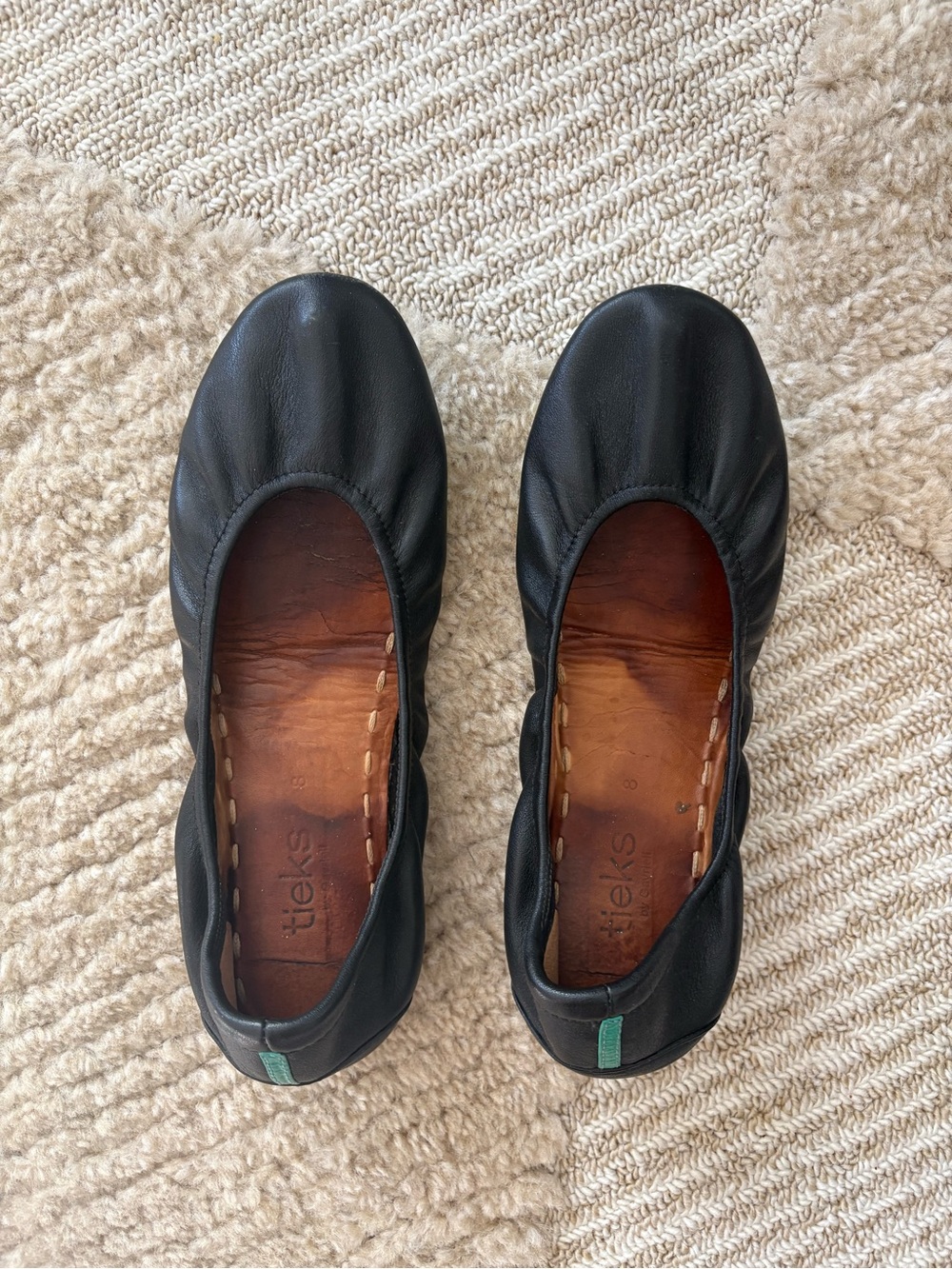 Tieks Black Leather Ballet Flats